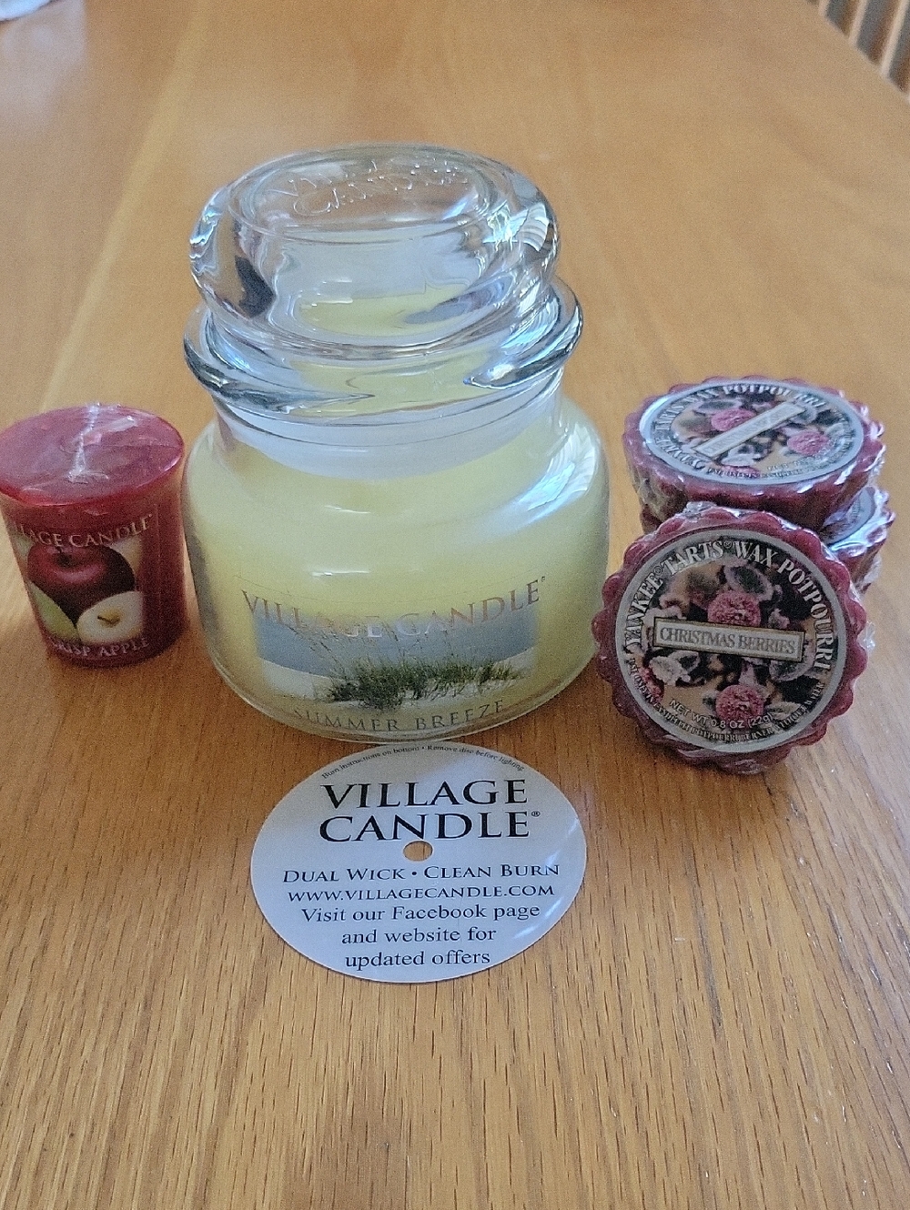 Yellow Jar with Red Votives - Assorted Scented Candles